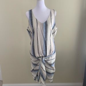 Linen strip dress